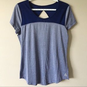 NWT {REEBOK} Short Sleeve Tempo Top Blue Medium